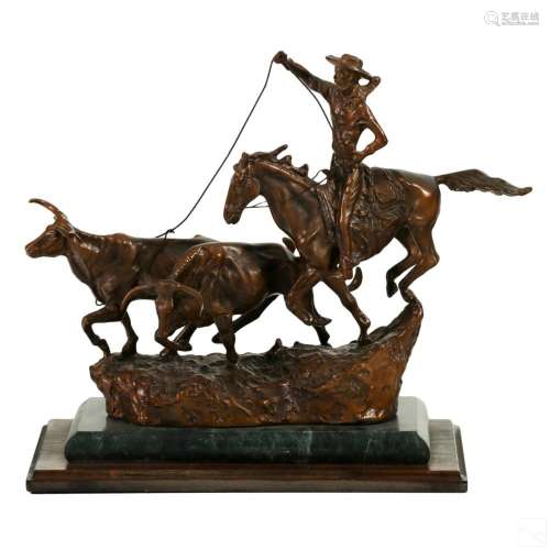 Charles Russell 1864-1926 Bronze Cowboy Sculpture