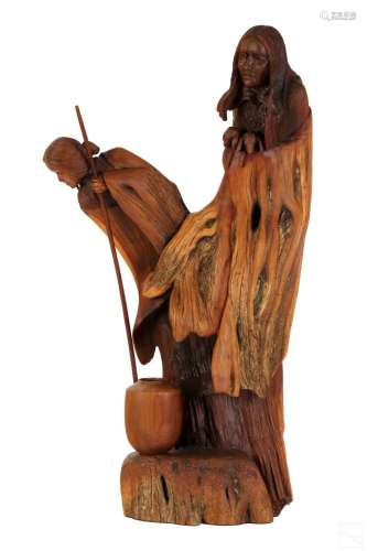 Bob Boomer b.1944 Native American Wooden Sculpture