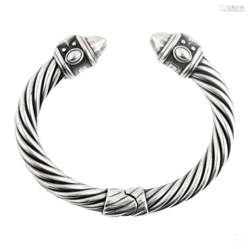 David Yurman Sterling Silver Cable Bracelet 60g.