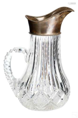 Wilcox 925 Silver American Brilliant Glass Pitcher