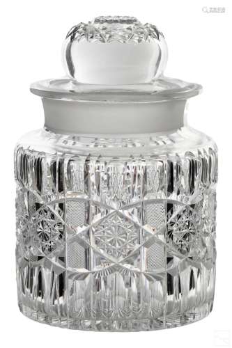 American Brilliant Crystal Tobacciana Humidor Jar