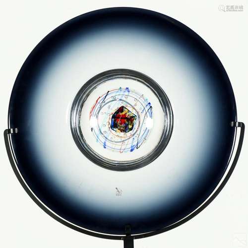 Murano Moro Vetro Venetian Glass Disc Floor Lamp