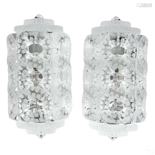 Lalique French Crystal Seville Wall Sconce Lamps