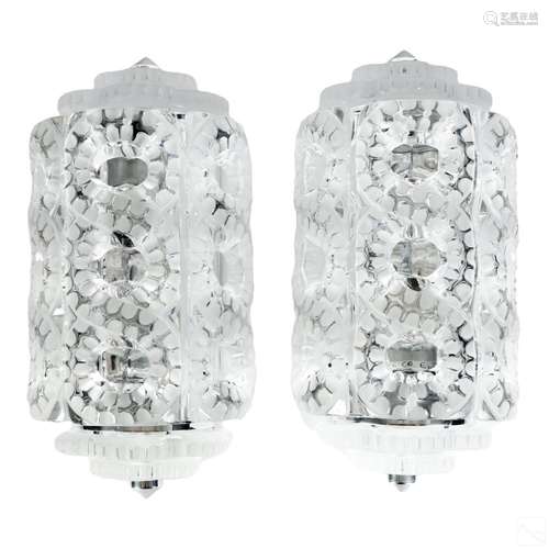 Lalique French Crystal Seville Wall Sconce Lamps