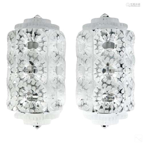 Lalique French Crystal Seville Wall Sconce Lamps