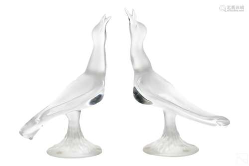 Lalique French Crystal DAPHNIS Seagull Sculptures