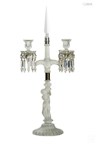 Baccarat French Crystal Cherub Double Candlestick