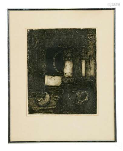 Martha Slaymaker 1930-1995 Art Collograph SIGNED