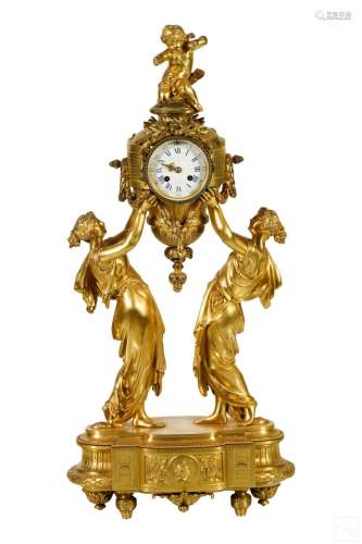 Lemerle Charpentier Bronze French Victorian Clock