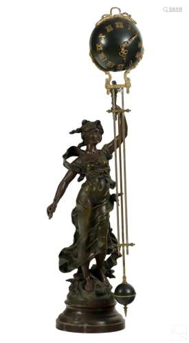 French Antique Statue after Moreau & Rochet Clock