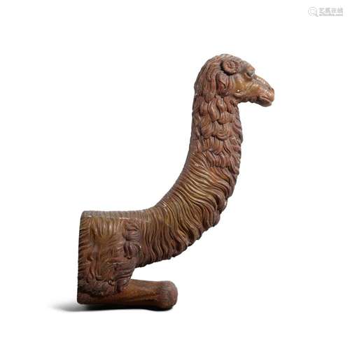 A CARVED AND POLYCHROMED WOOD 'CAMEL' CAROUSEL FIGUR...