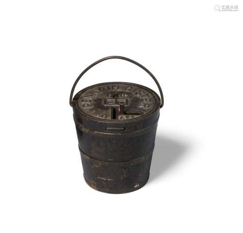 A KEYSER & REX PENNY PAIL CAST IRON BANK circa 1885heigh...