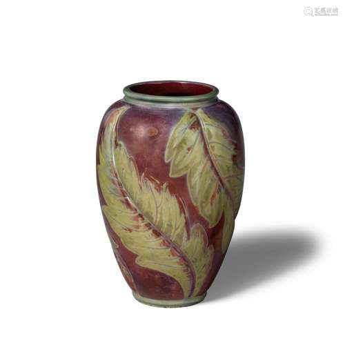 A FRENCH LUSTRE-GLAZED EARTHENWARE FLORA VASE circa 1905, de...