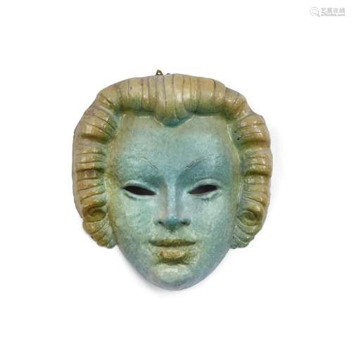 A LARGE AUSTRIAN CERAMIC FACE MASK early 20th centuryheight ...