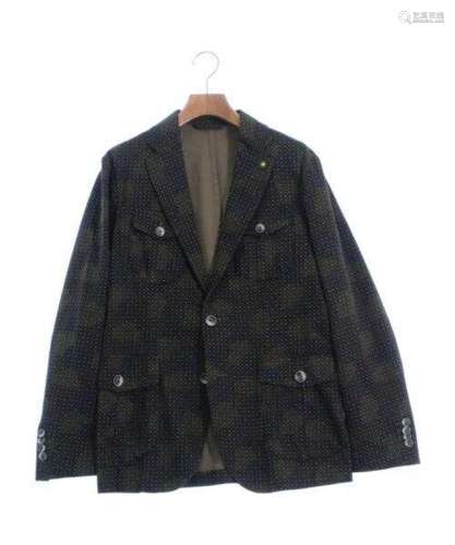 Giannetto Tailored jacket NavyxKhaki(Total pattern) 46(Appro...