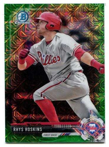 Rhys Hoskins 2017 Bowman Chrome Green Mega CP117 RC 28/99 Ph...