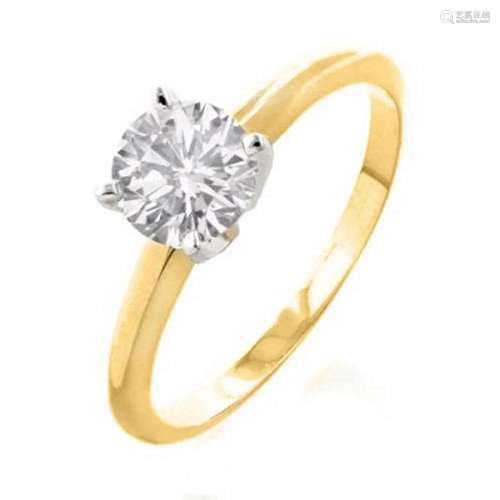 0.50 ctw Certified VS/SI Diamond Ring 2-Tone 18k 2-Tone Gold