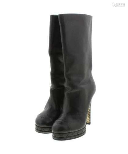 CHANEL Boots Black 37(about 23.5cm)