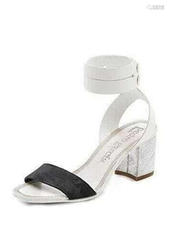 Pedro Garcia Xola White Ankle Strap Chunky Sandals N4324 Siz...