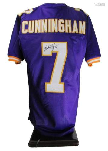Randall Cunningham Signed Vikings Purple Custom Football Jer...