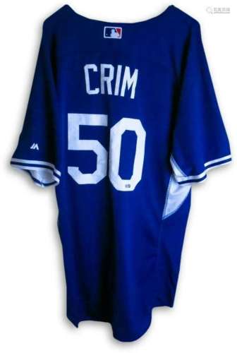 Chuck Crim Team Issue Batting Practice Jersey Dodgers 2015 #...