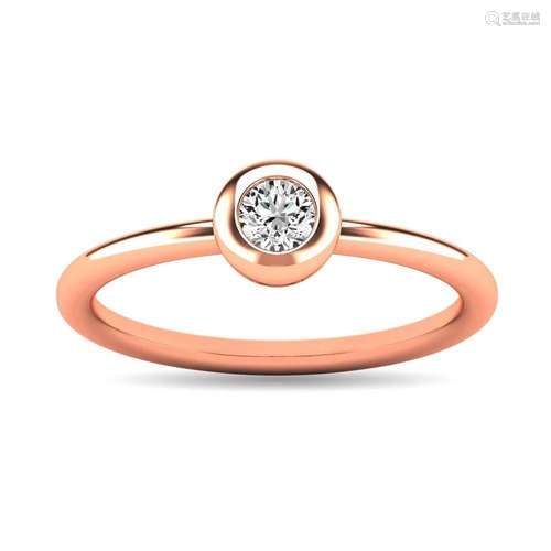 Diamond 1/10 ct tw Bezel Set Ring in 10K Rose Gold