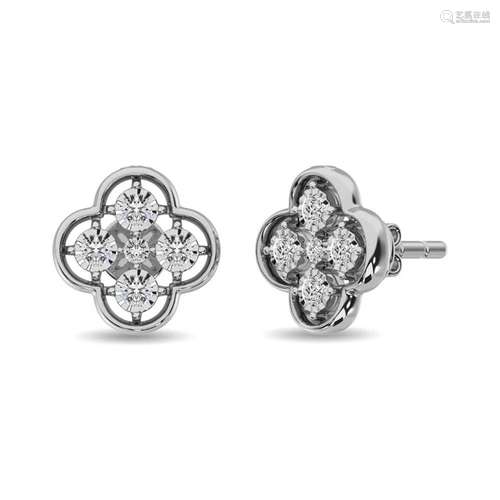 Diamond 1/6 ct tw Fashion Earrings in 10K White Gold