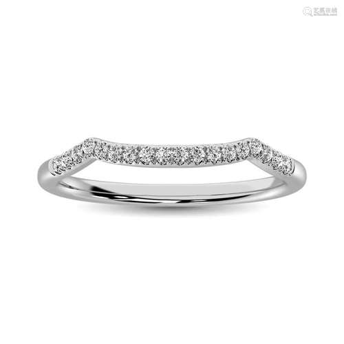 14K White Gold 1/20 Ctw Diamond Wedding Band