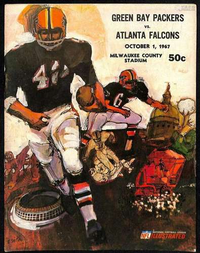 1967 Green Bay Packers v Atlanta Falcons Program 10/1 Ex/MT ...