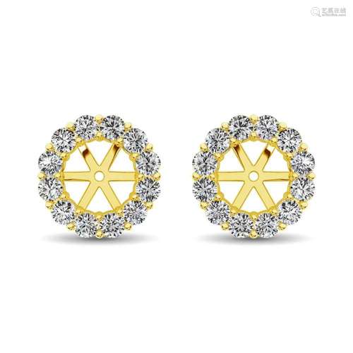 14K Yellow Gold Diamond 1/2 Ct.Tw. Earrings Jacket