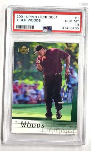 Tiger Woods 2001 Upper Deck RC Rookie Card Graded PSA 10 Gem...