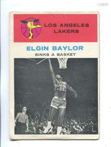 Elgin Baylor 1961 Fleer Lakers VG 84221