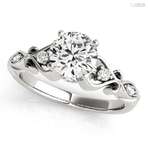 0.65 ctw Certified VS/SI Diamond Antique Ring 14k White Gold