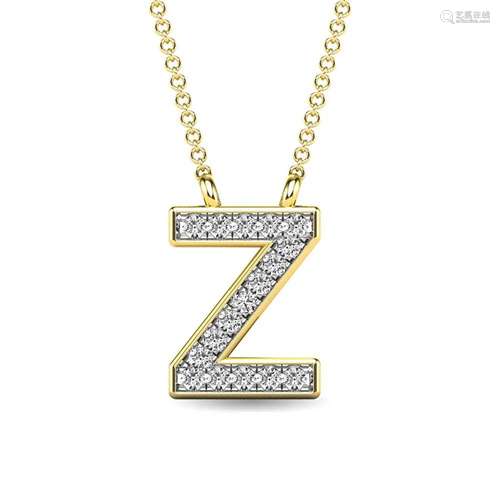 Diamond 1/20 Ct.Tw. Letter Z Pendant in 10K Yellow Gold"...