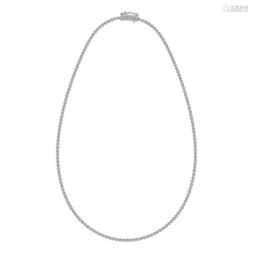 14K White Gold 5 3/4 Ct.Tw. Diamond Fashion Necklace (13 inc...