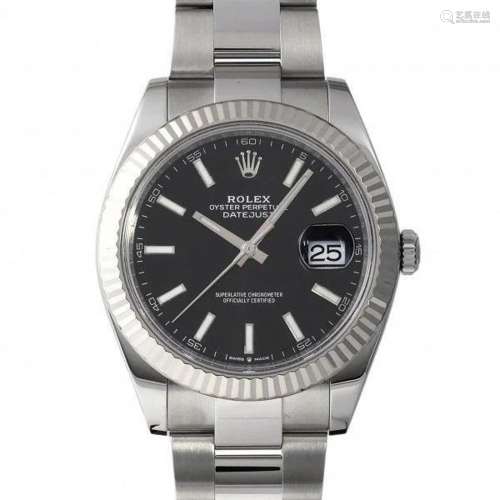Rolex Datejust 41 126334 Black Dial Stainless Steel White Go...