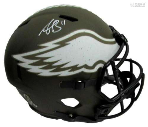 A.J. Brown Autographed Full Size Salute to Service Replica H...