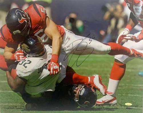 Brain Cushing Signed Autographed 16x20 Photo Texans Tristar