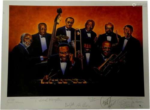 Jazz Greats 9 Hand Signed Signatures 18x24 Poster Lionel Ham...