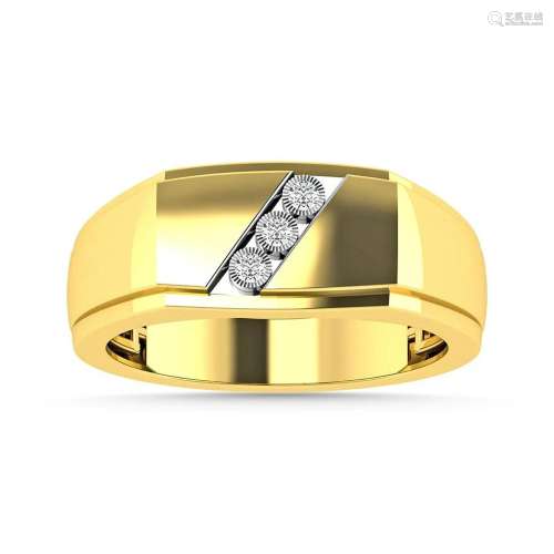 Diamond 1/50 Ct.Tw. Mens Fashion Ring in 10K Yellow Gold