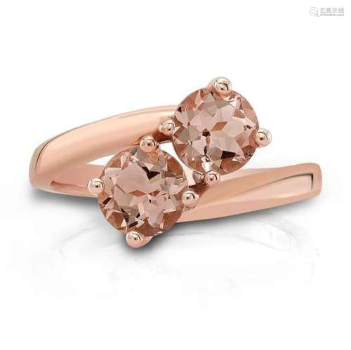 Morganite Duo Ring In 14k Rose Gold