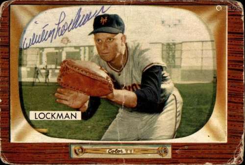 Whitey Lockman Signed 1955 Bowman Autographed Giants 75484