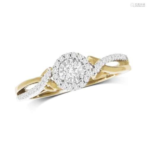 10K Yellow Gold 1/5 Ct.Tw.Diamond Promise Ring