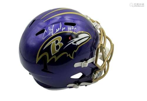 Ed Reed HOF Autographed Full Size Flash Replica Football Hel...