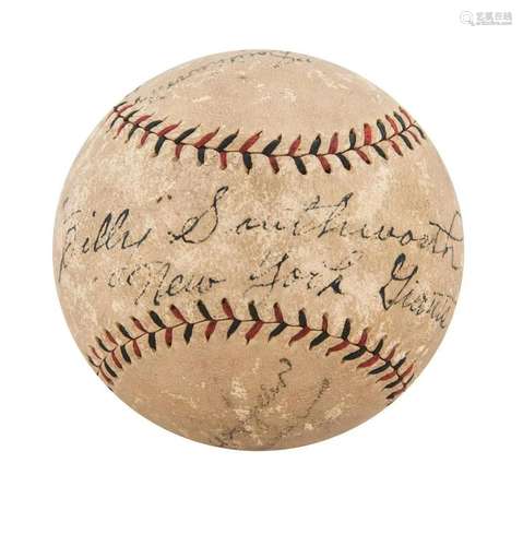 Billy Southworth Single Signed 1925 National League Baseball...