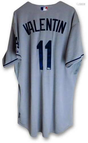 John Valentin Team Issued Jersey Dodgers 2014 Road Gray #11 ...