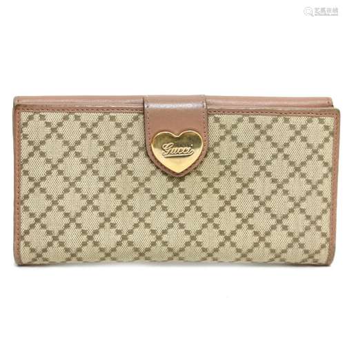 GUCCI Gucci long wallet Diamante Brown Ladies