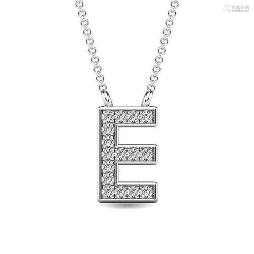 Diamond 1/20 Ct.Tw. Letter E Pendant in 10K White Gold"