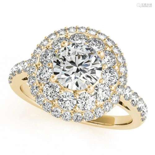 2.09 ctw Certified VS/SI Diamond Halo Ring 18k Yellow Gold