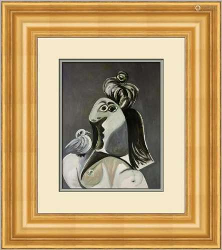 Pablo Picasso Woman with Bird Custom Framed Print